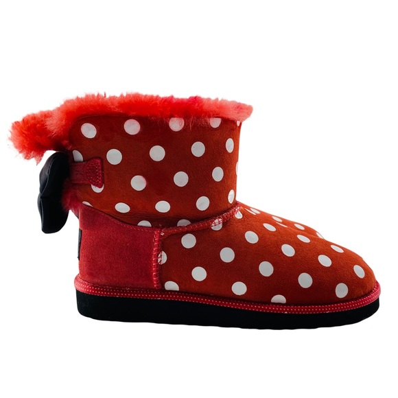 NEW UGG X Disney Minnie Sweetie Bow Polka Dot Shearling Sheepskin Boot Size 7 - Picture 7 of 16